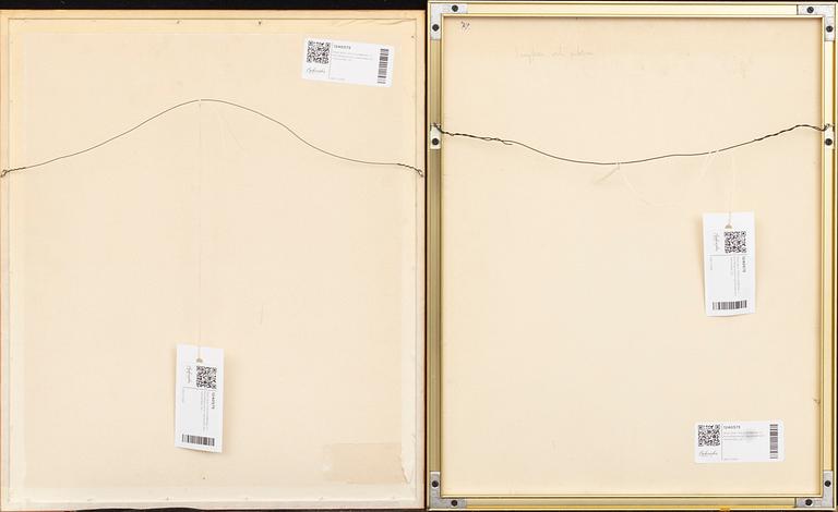 MAX WALTER SVANBERG, 2 torrnålsgravyrer, signerade och numrerade.