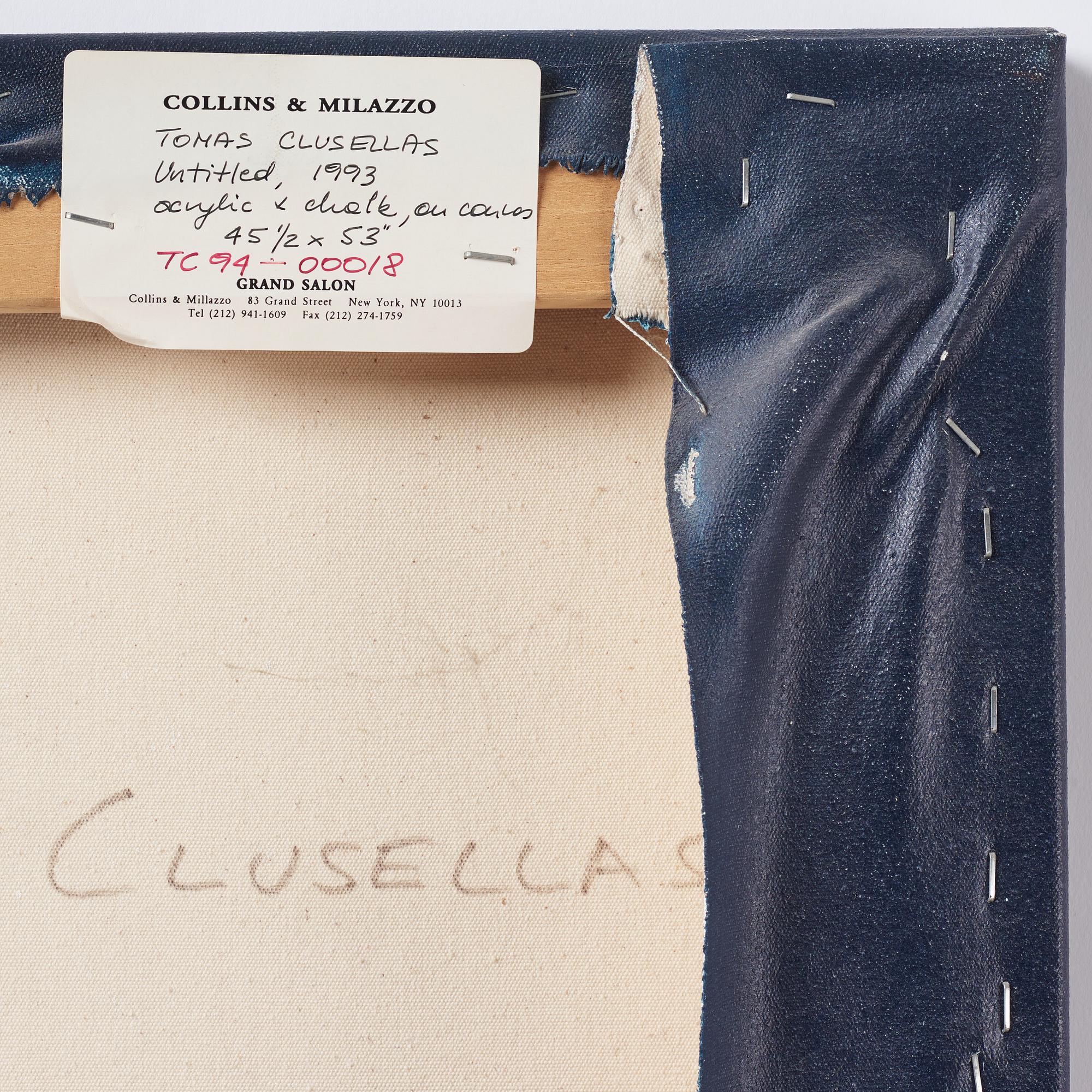 Tomas Clusellas, acrylic and chalk on canvas, signed and dated 1993 verso.