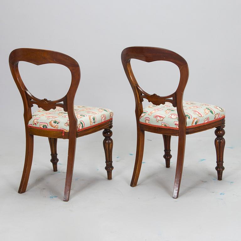 Matbord och stolar, 8 st, mahogny, regency-stil, 1900-talets slut.