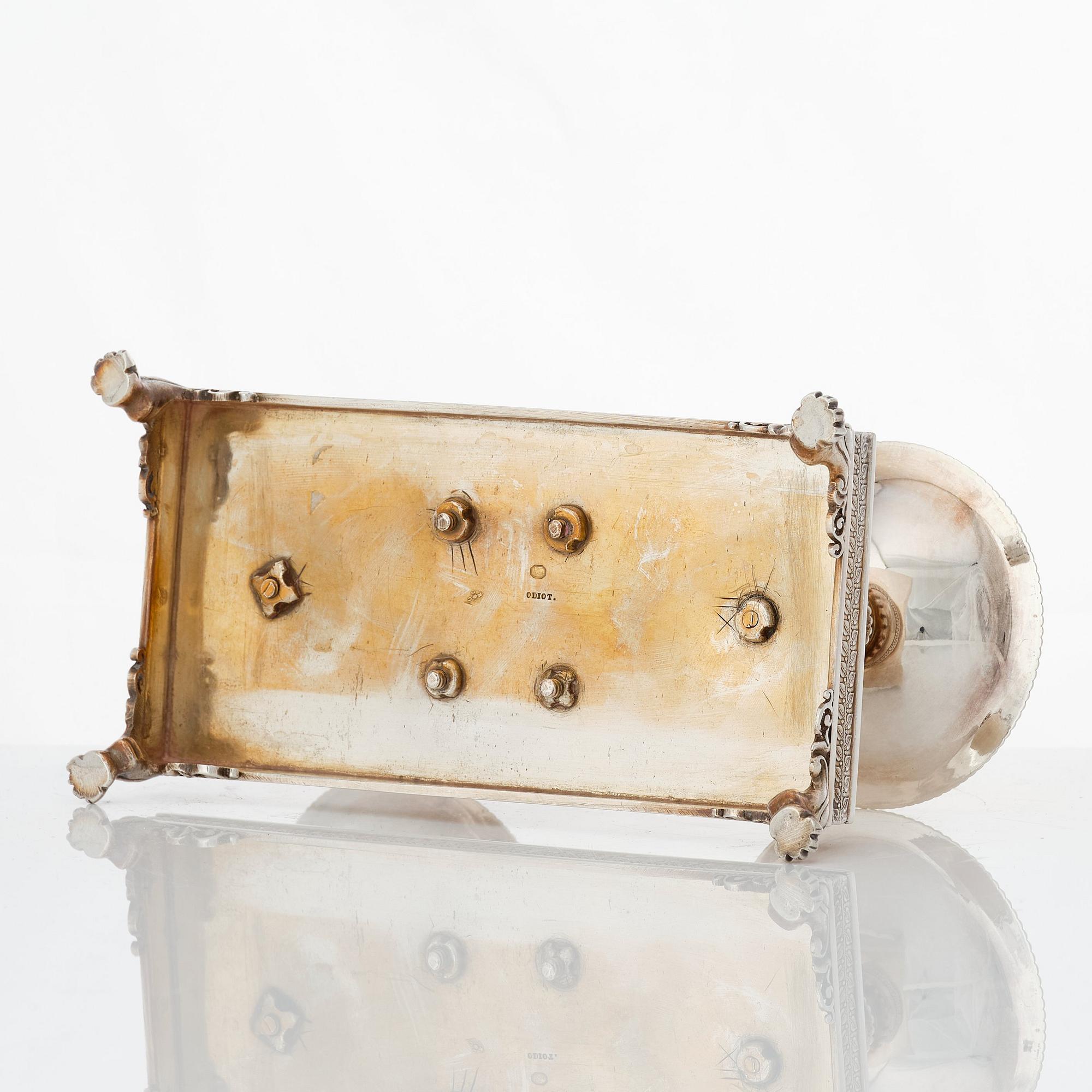 A French Empire parcel-gilt silver double salt-cellar, mark of Jean-Baptiste-Claude Odiot, Paris 1803-1809.