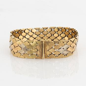 Armband, trefärgat guld.