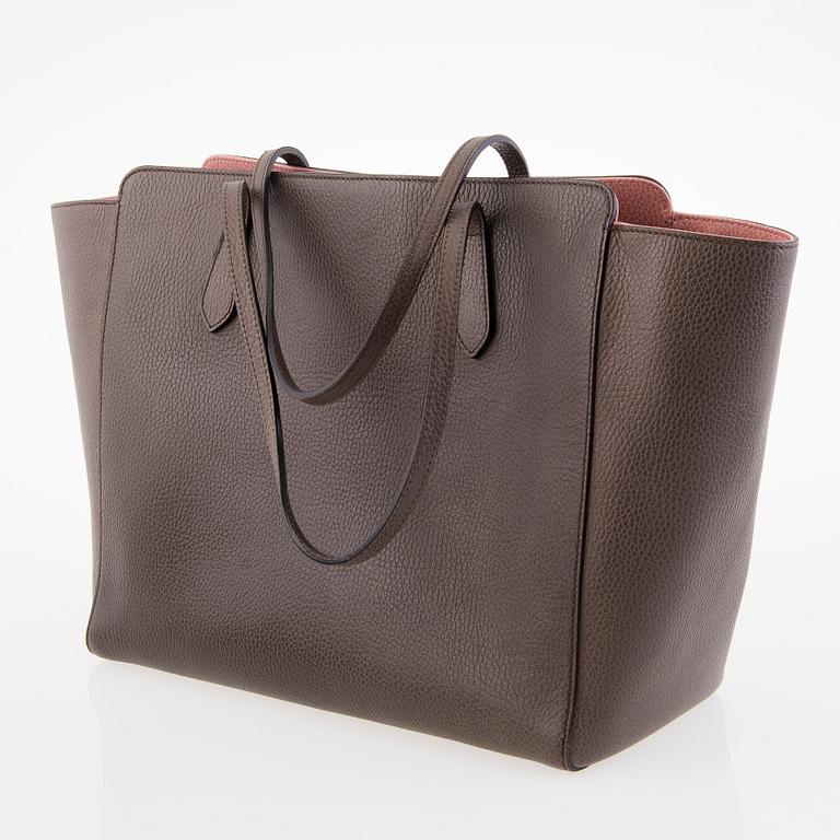GUCCI Swing Medium Leather Tote Bag.