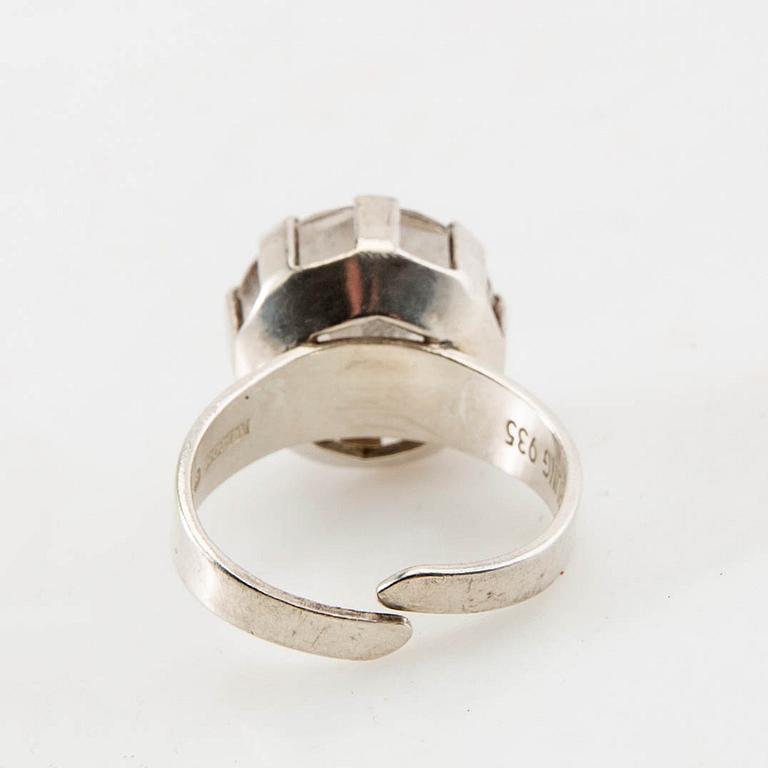 Ring samt armband Alton silver och bergkristall Falköping 1972.