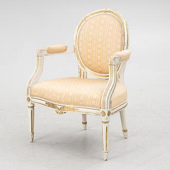 A Gustavian armchair, second half of the 18th century.