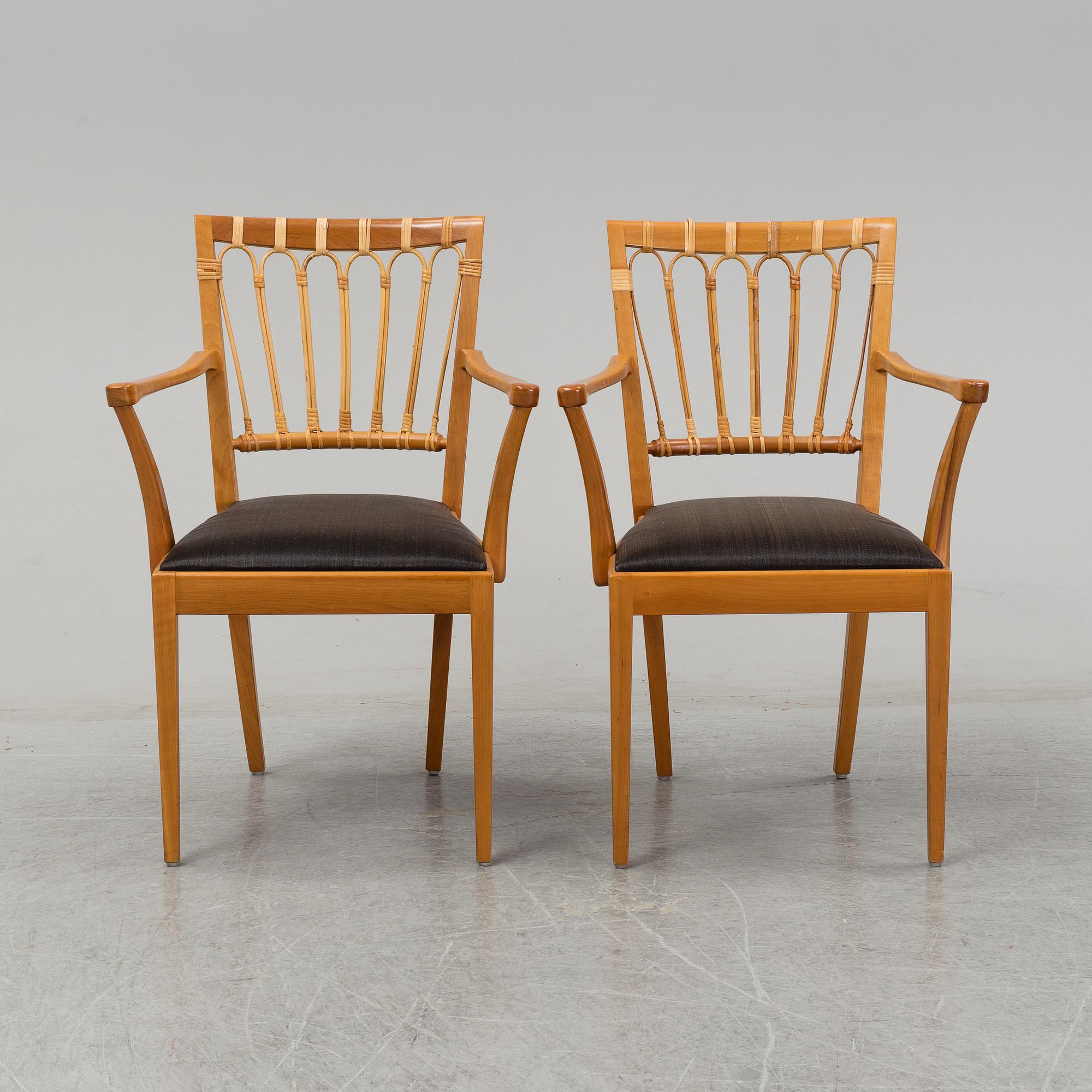 JOSEF FRANK, a pair of chairs, model 1165, Svenskt Tenn, Sweden.