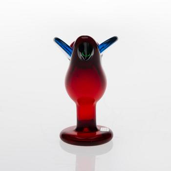 OIVA TOIKKA, GLASS BIRD. Flycatcher. Signed Oiva Toikka Nuutajärvi Notsjö. Early 1970s.