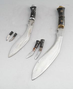 KUKRIS, 2 st, Indien, 1900-tal.
