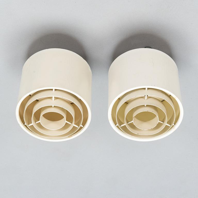 Alvar Aalto, a pair of mid-20th century ceiling lights for Idman.