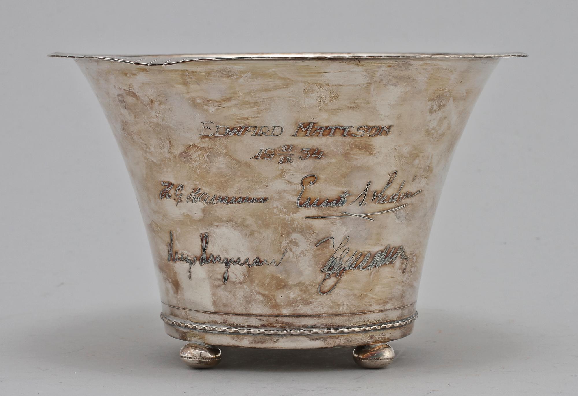 SKÅL, silver, GAB, Stockholm, 1933. Vikt 428 g.