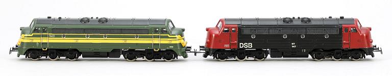 PARTI LOK, 2 st, Märklin H0 3067 samt 3133, 1900-talets andra hälft.