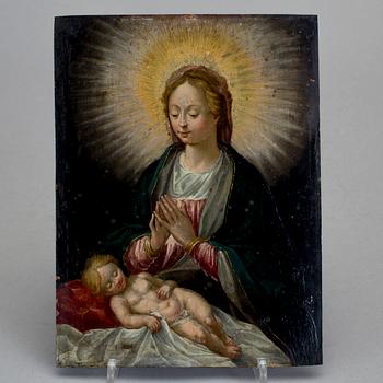OKÄND KONSTNÄR, olja på kopparplåt, 1600-tal.