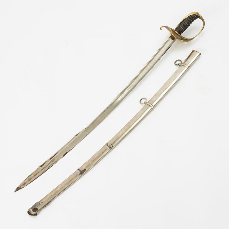 Sabel, svensk, m/1859 för infanteriofficer, med balja.