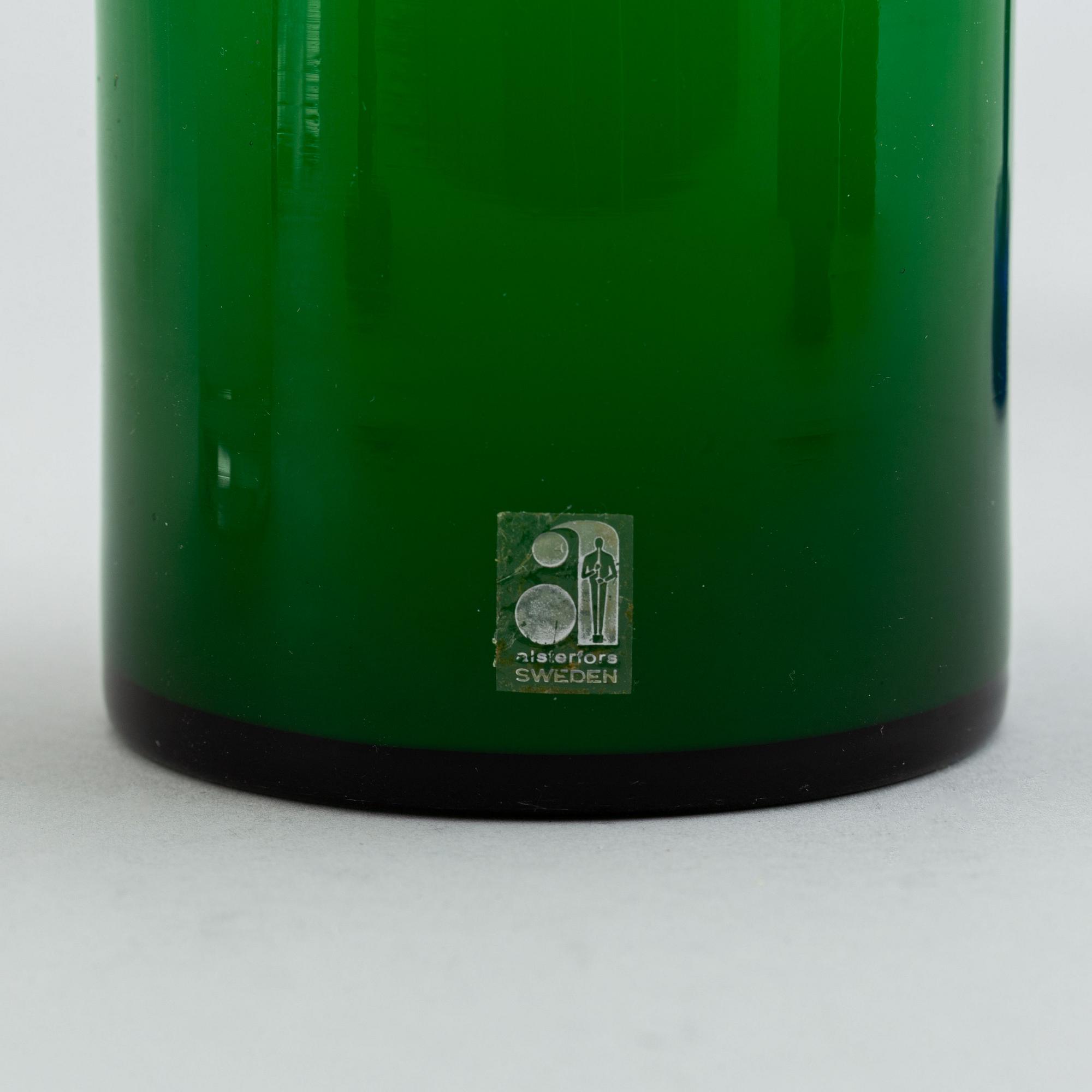 PO Ström, samling glas, 8 delar, Alsterfors Glasbruk, 1960/70-tal.