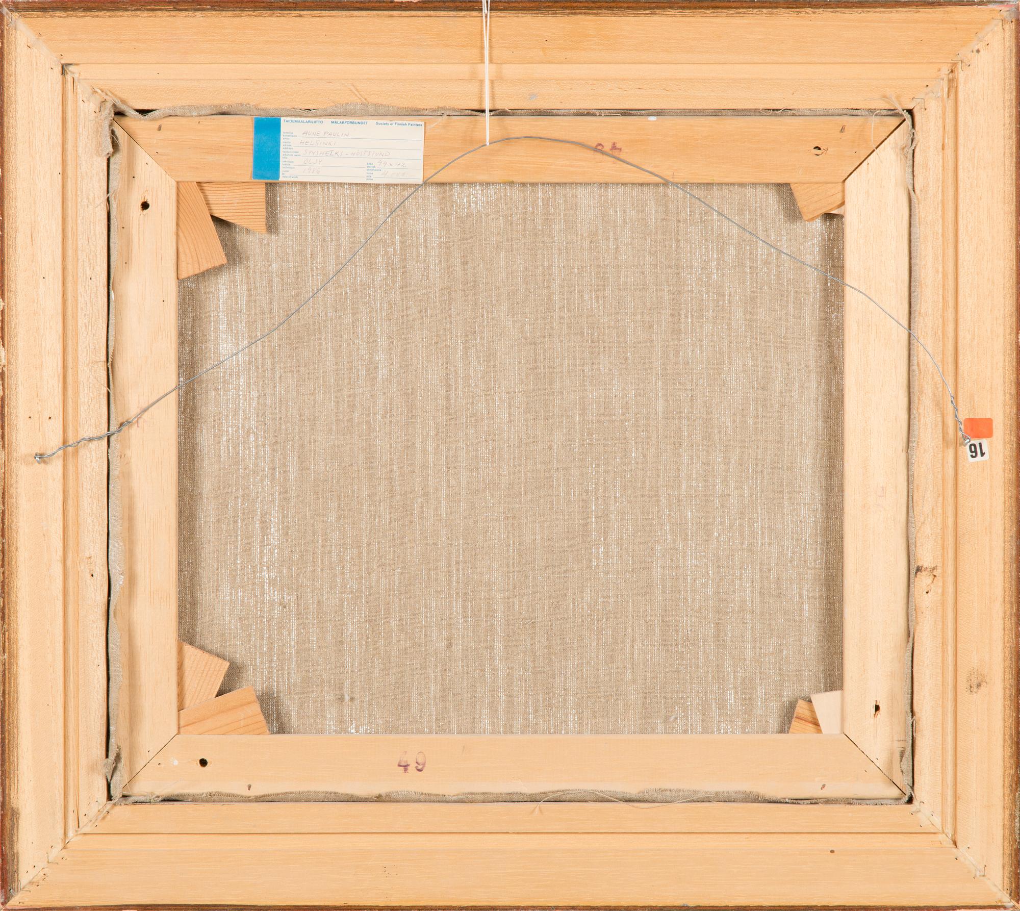 Aune Paulin, oil on canvas, signed and dated -86.