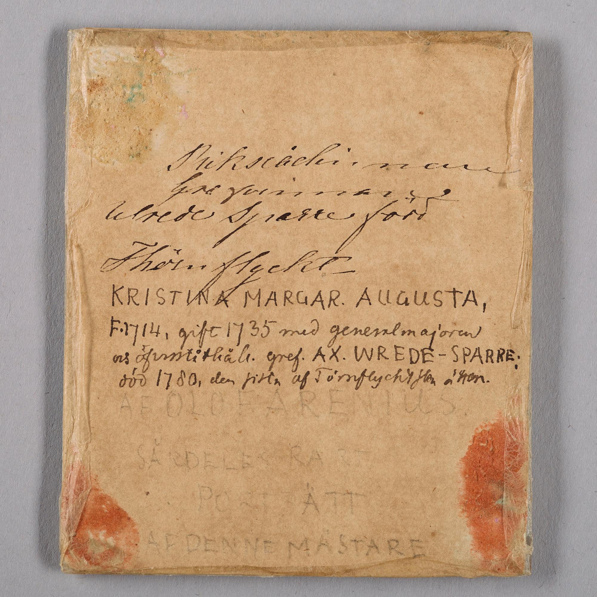Olof Arenius, "Grevinnan Kristina Margareta Augusta Wrede-Sparre" (1714-1780) (född Törnflycht).