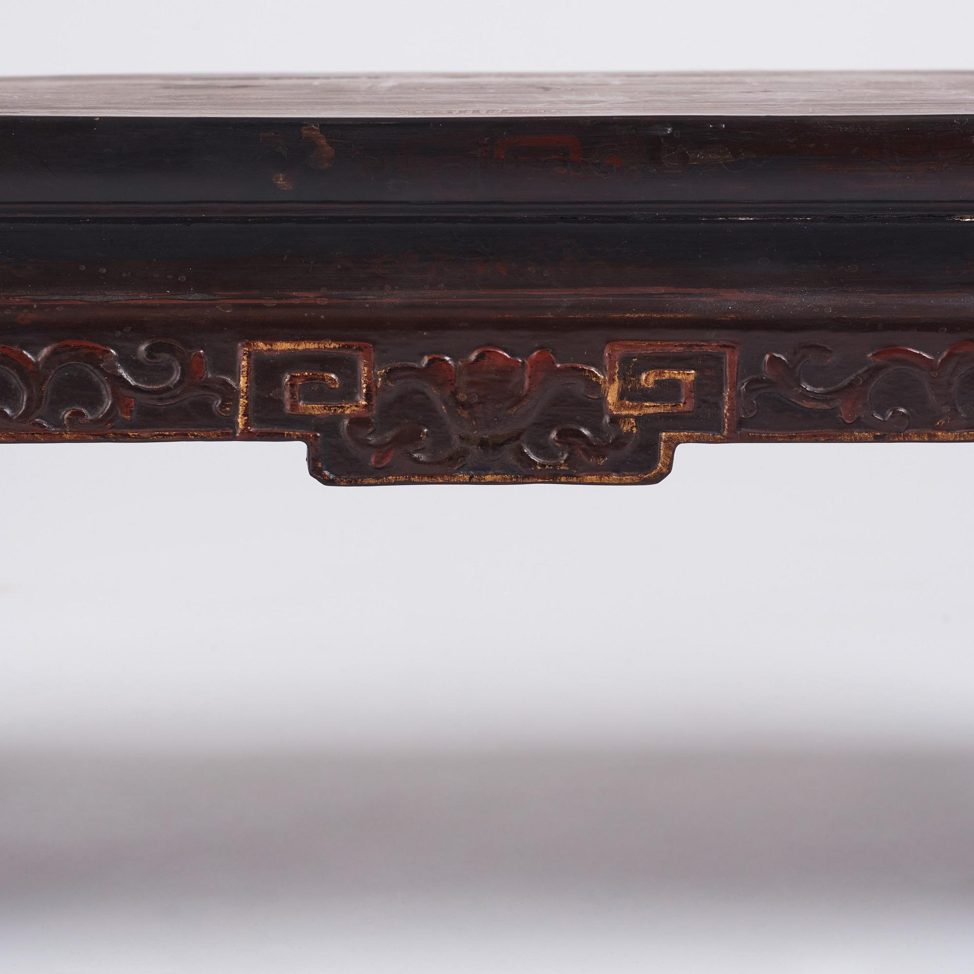 A Chinese lacquered Kang table, Qing dynasty.