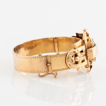 A 19th century 18K gold and enamel bracelet.