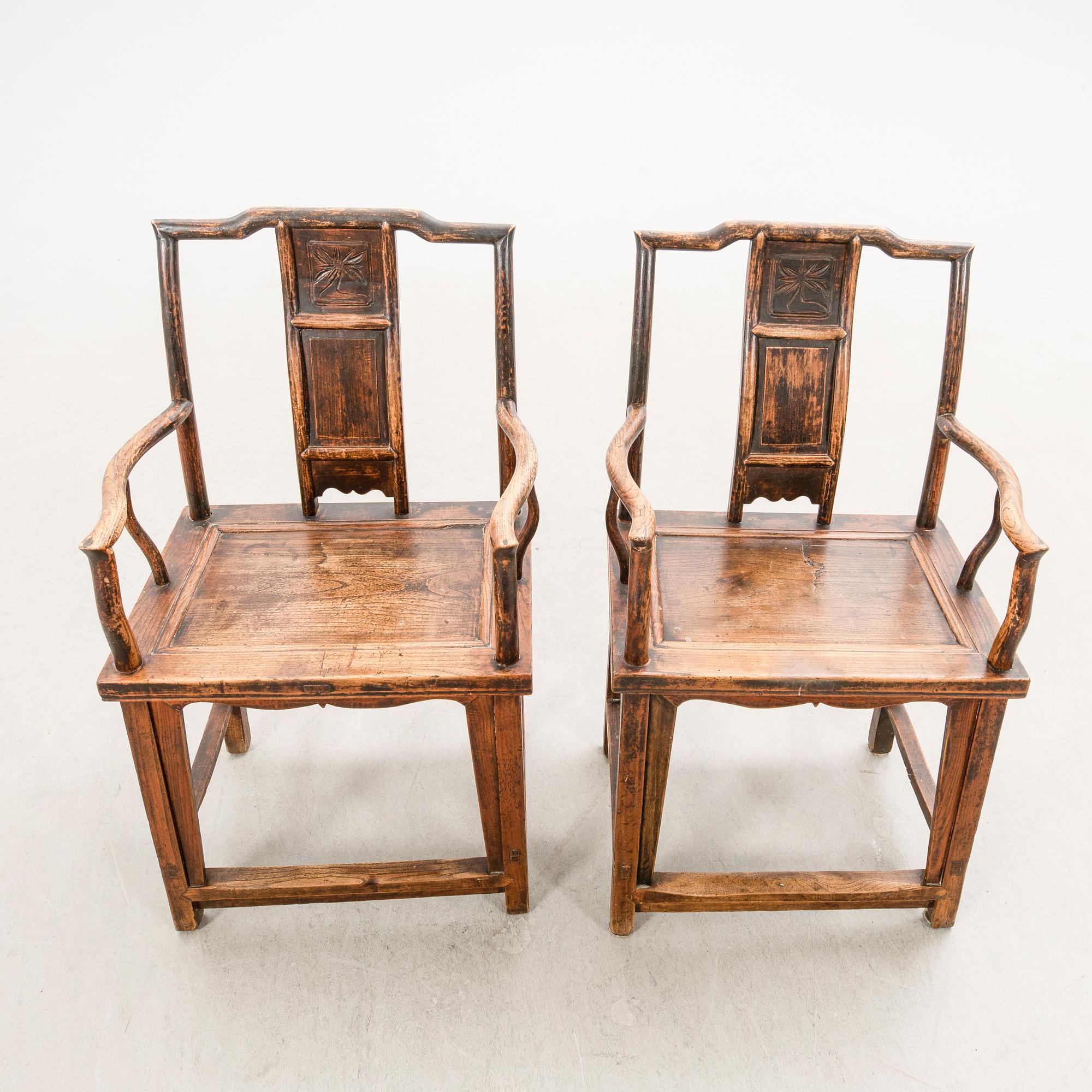 Armchairs, a pair China around 1900.