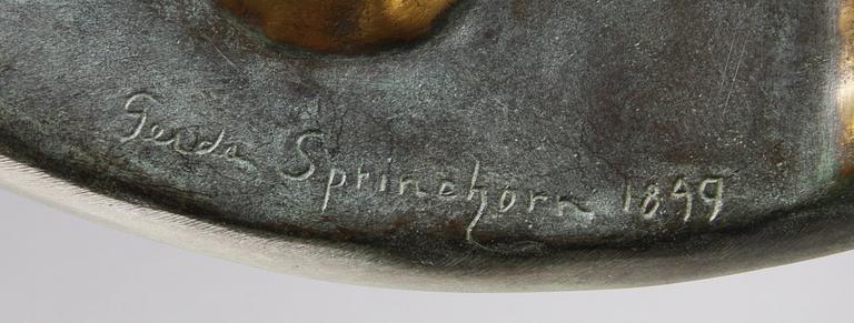 GERDA SPRINCHORN, relief, brons, sign.