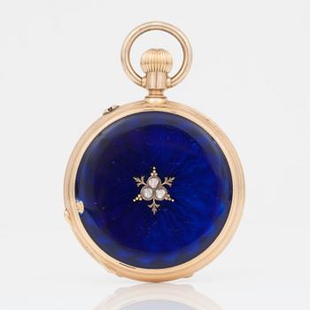 A diamond and enamel pocket watch.