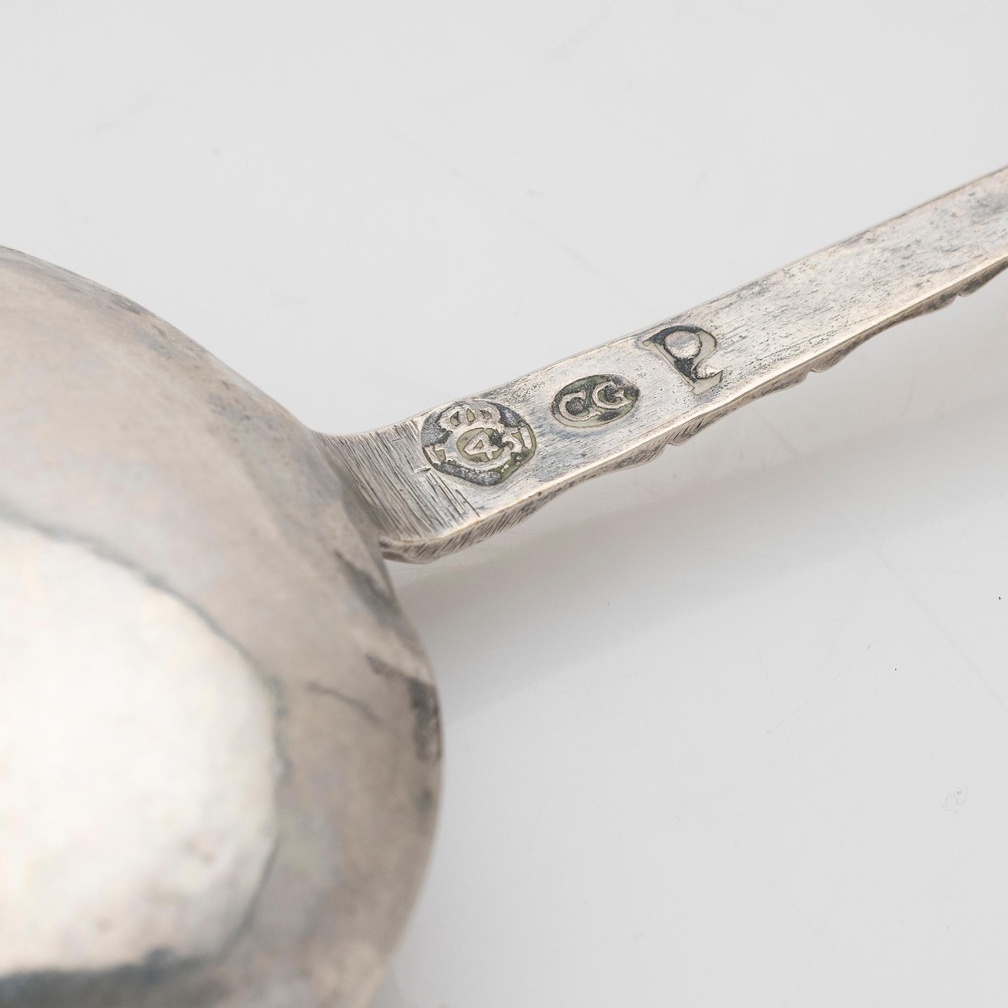 Soup spoon, silver, Conrad Gadd (active 1725–1750), Kristianstad.