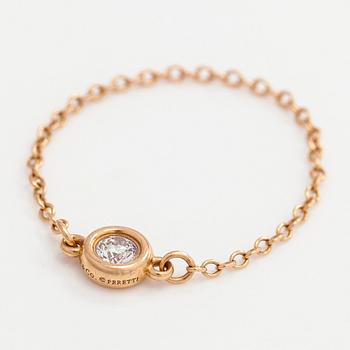 Tiffany & Co, Elsa Peretti, an 18K gold 'Diamonds by The Yard' ring with a brilliant-cut diamond.