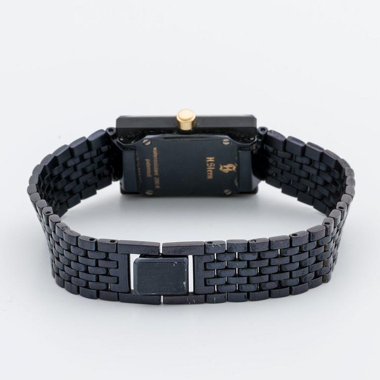 WRISTWATCH, H Stern, Sapphire collection, 19 x 25 mm, ceramik bracelet, original box, case and certificate.
