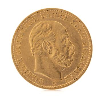 Gold coin Germany, Wilhelm 20 Mark, 1874.
