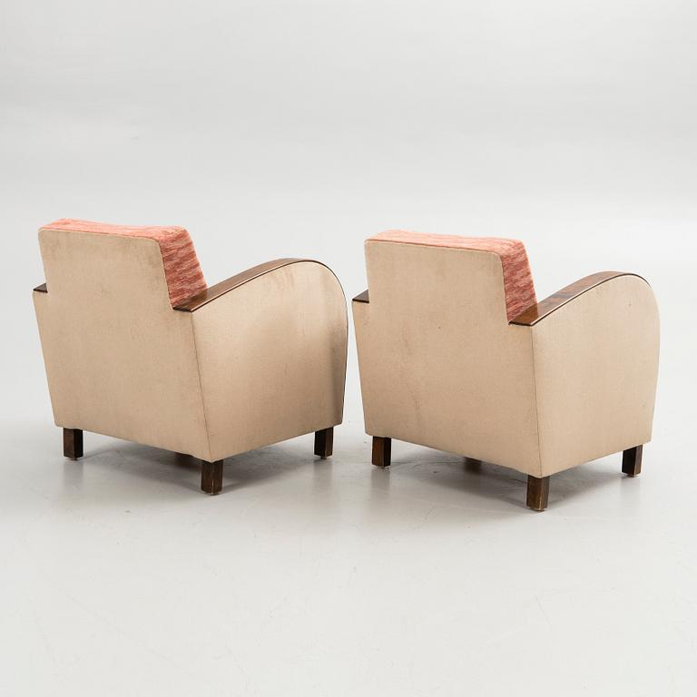 Armchairs, a pair, Art Deco, first half of the 20th century.