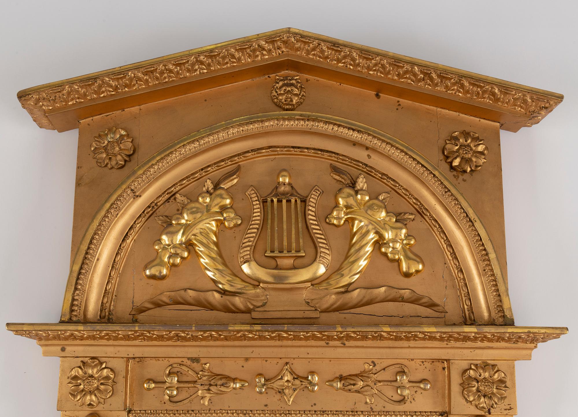 A Swedish mirror and console table, Empire, first half of the 19th century.