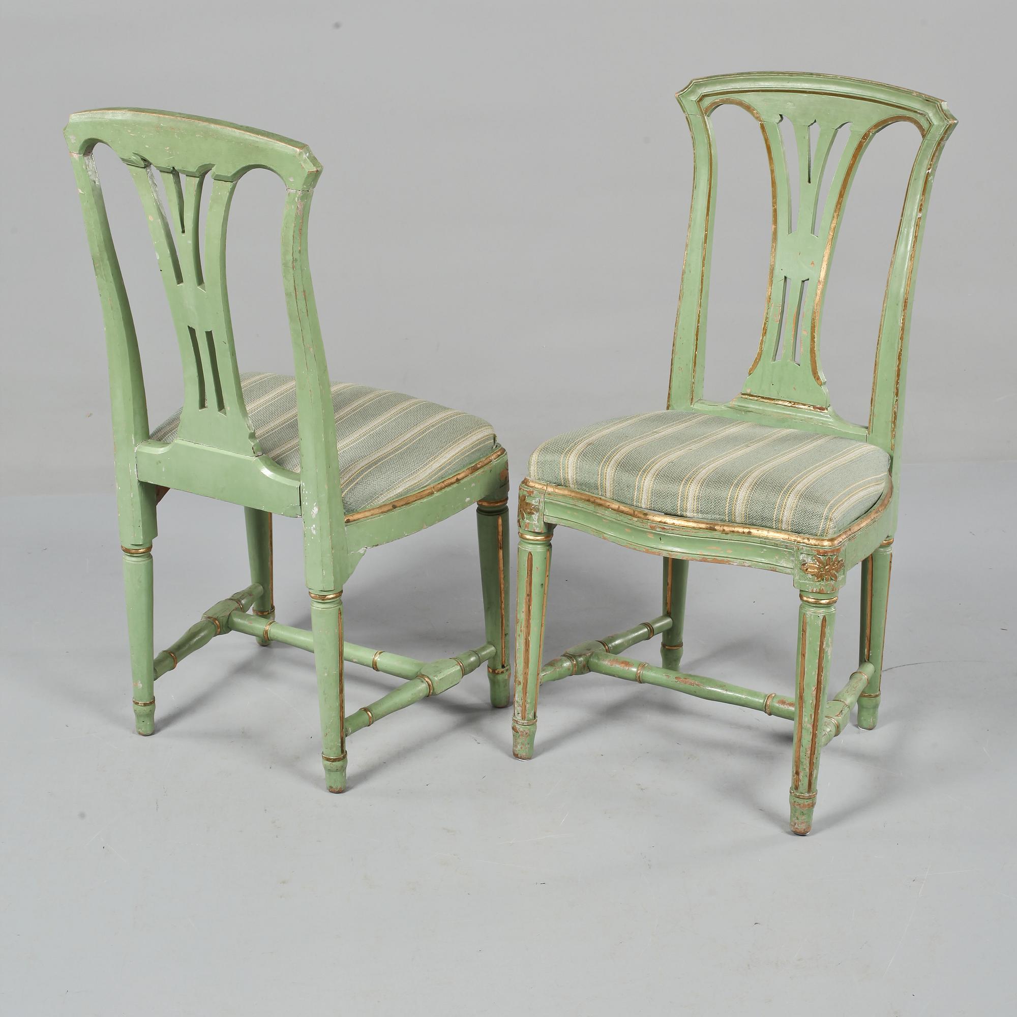 STOLAR, 2 st, gustaviansk modell, 1800-tal.