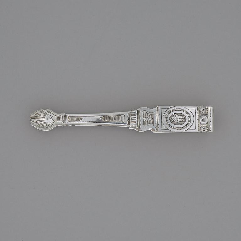 A Swedish 18th century silver sugar-tongs, mark of Lars Boye, Stockholm (1762-1784(1795)).