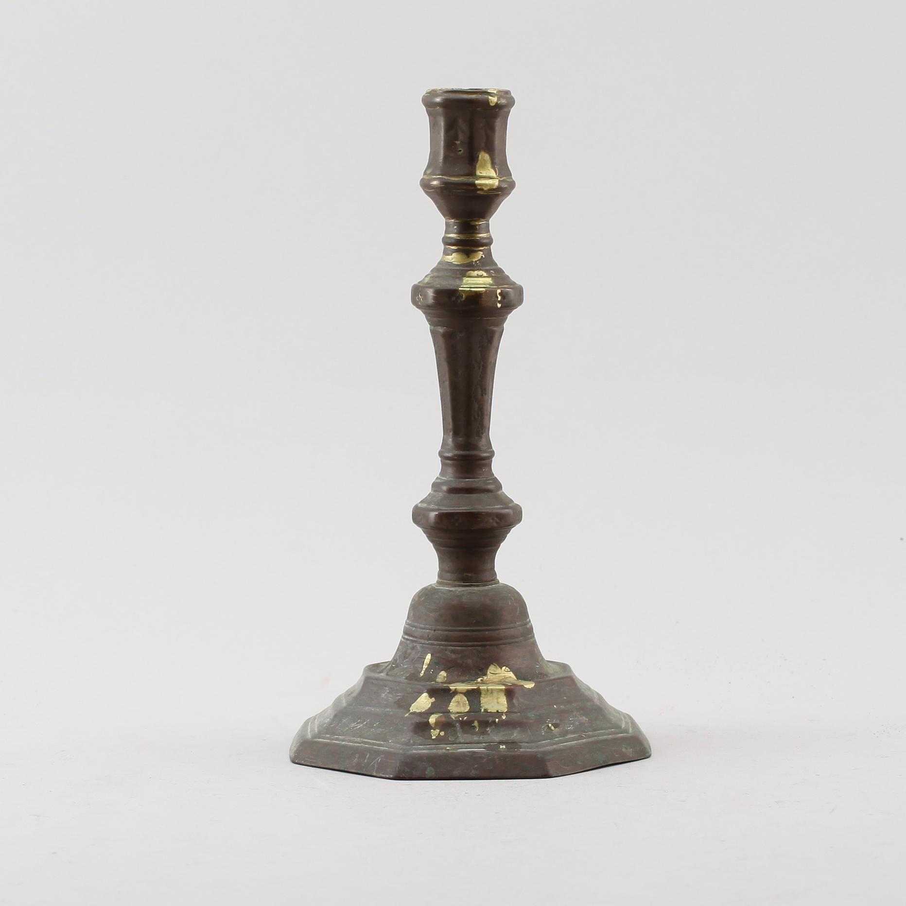 LJUSSTAKE, mässing, barock, 1700-tal.