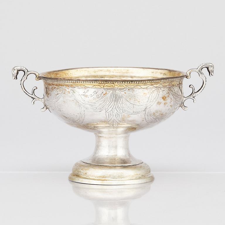 Christopher Bauman, brännvinsskål, silver, Hudiksvall 1797.