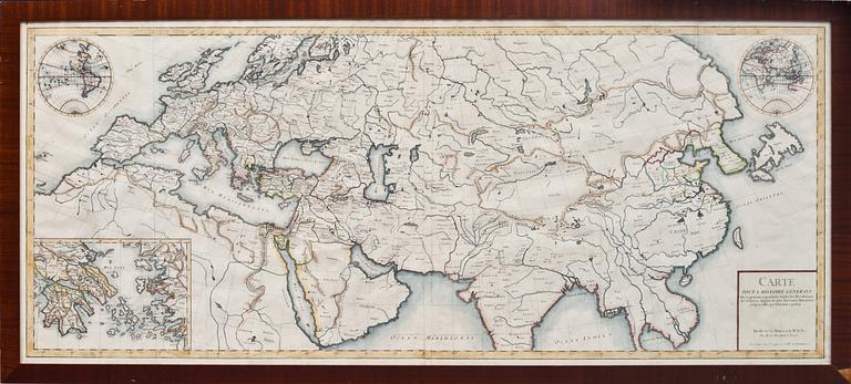 KARTA, Europa, Asien, Ryssland "Carte" 1700-tal.