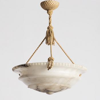 An alabaster ceiling lamp, 1920s.