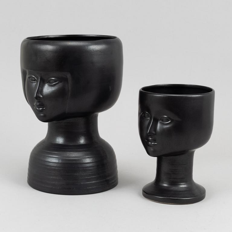 Lisa Larson, two stoneware vase from Gustavsberg.