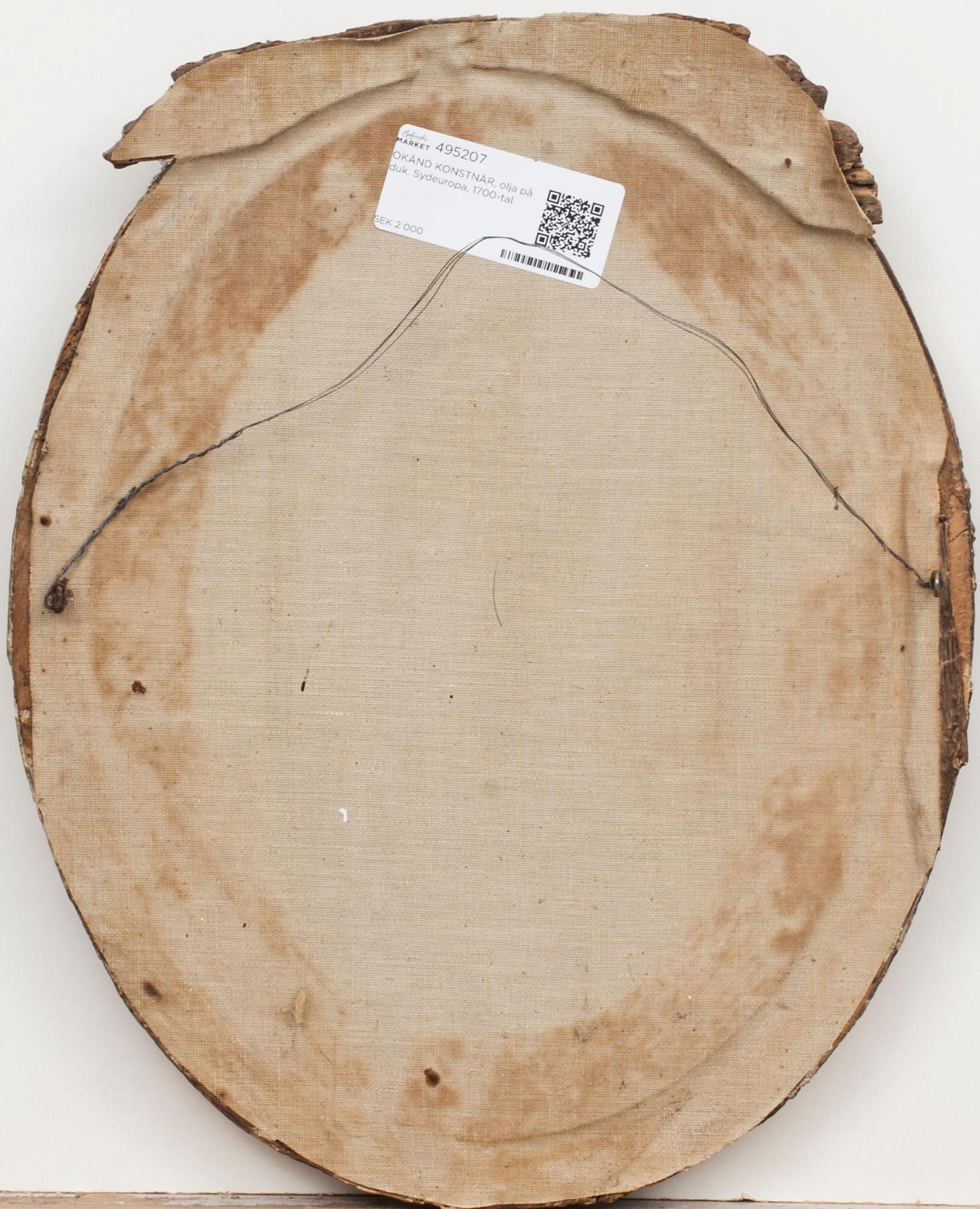 OKÄND KONSTNÄR, olja på duk. Sydeuropa, 1700-tal.