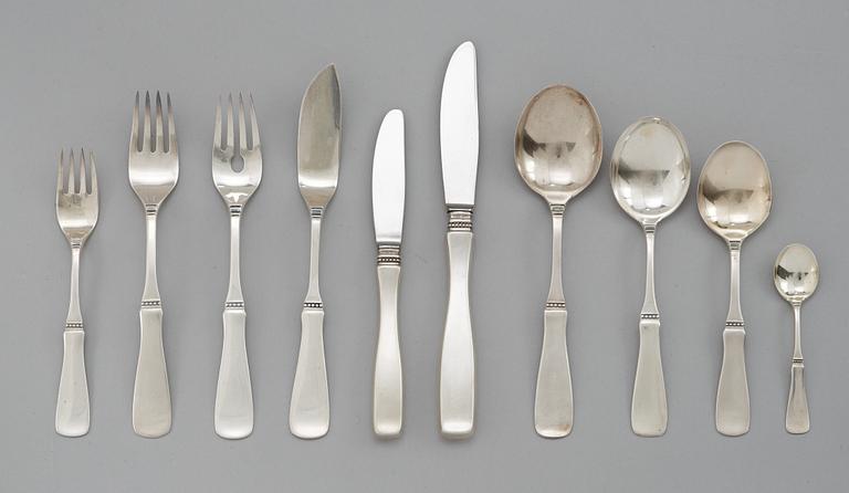 BESTICKSUPPSÄTTNING, 120 delar, silver.  K.G.Markström, Uppsala 1957-78. Modell Uppsala.