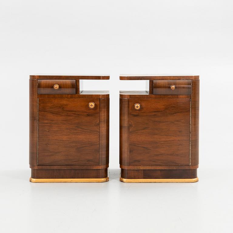 Sängbord, ett par, Art Deco, 1900-talets första hälft.