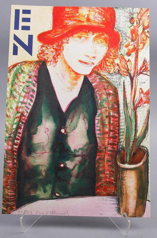 EVA ZETTERWALL, färglitografier, 4 st i mapp, sign o numr 105/375.