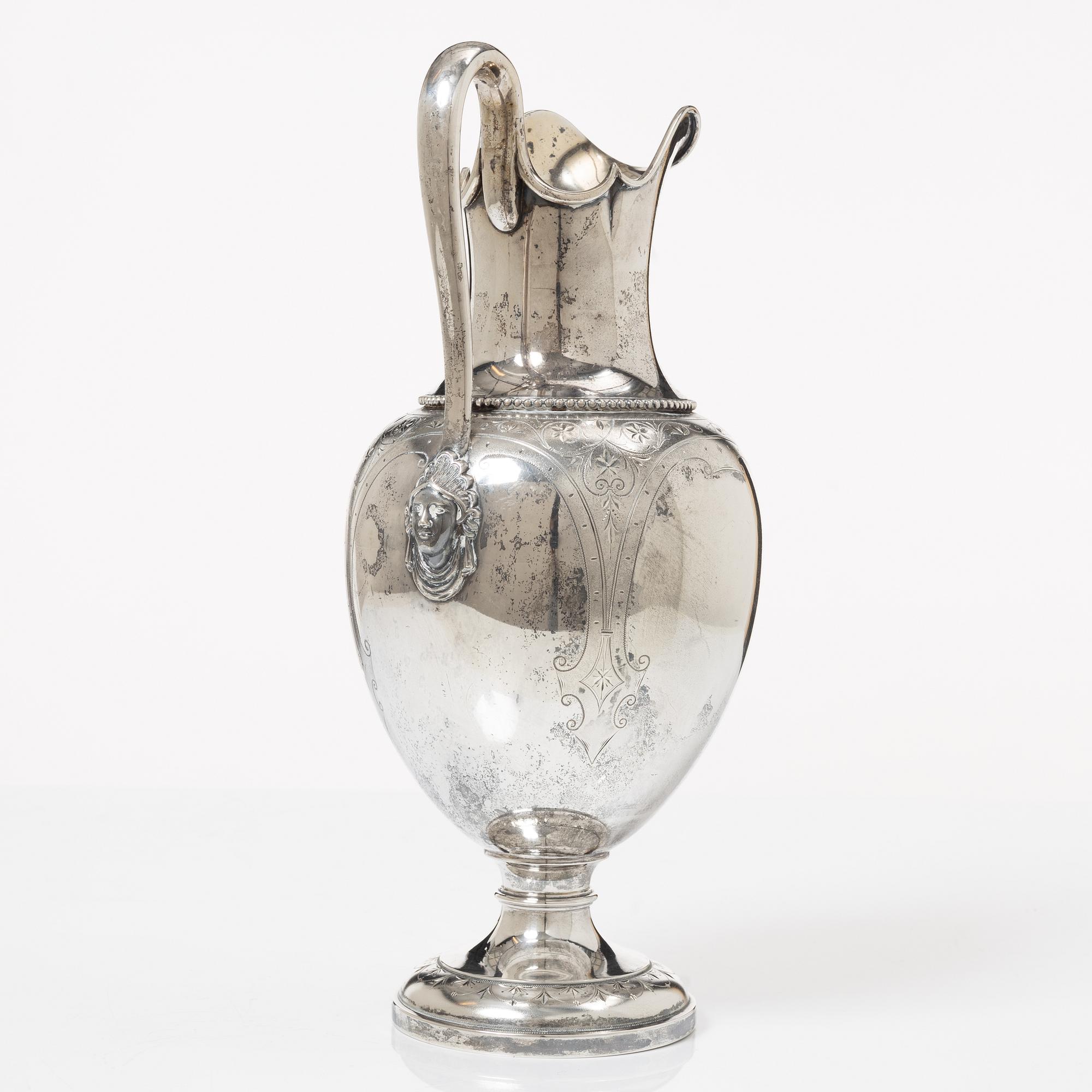 A silver claret jug, David Andersen, Norway, early 20th Century.