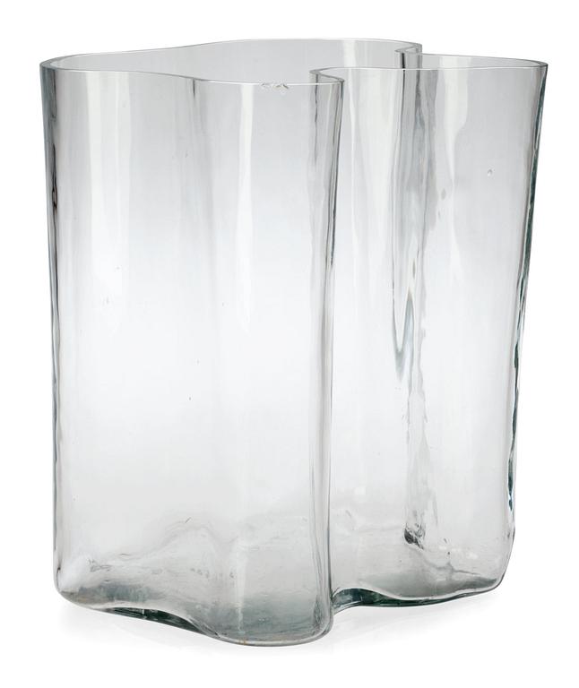 An Alvar Aalto clear glass mould-blown vase, Iittala, Finland 1950-60's.