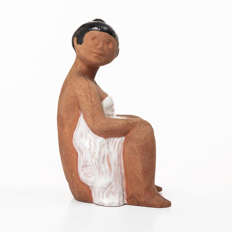 Mari Simmulson, an earthenware figurin, 'Badflicka' (bathing girl), Upsala-Ekeby, Sweden, 1960's.