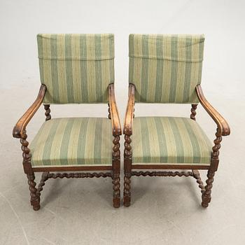 Karmstolar, barockstil, 1900-talets första hälft.