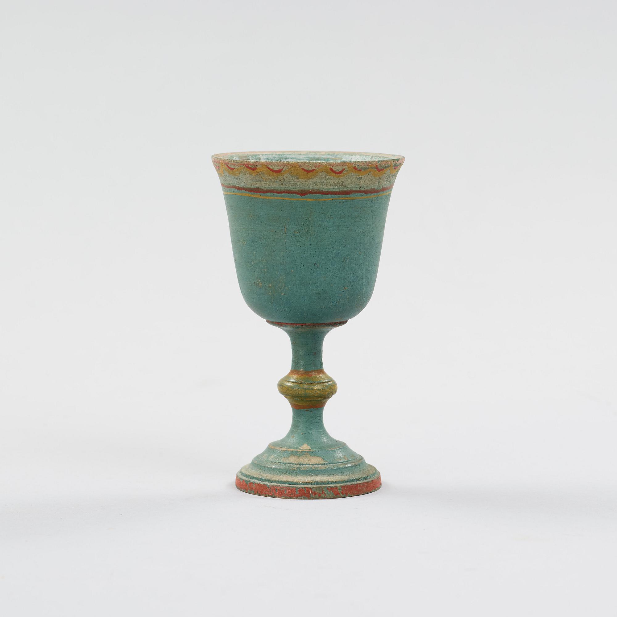 a painted swedish wooden cup from the 19th century.