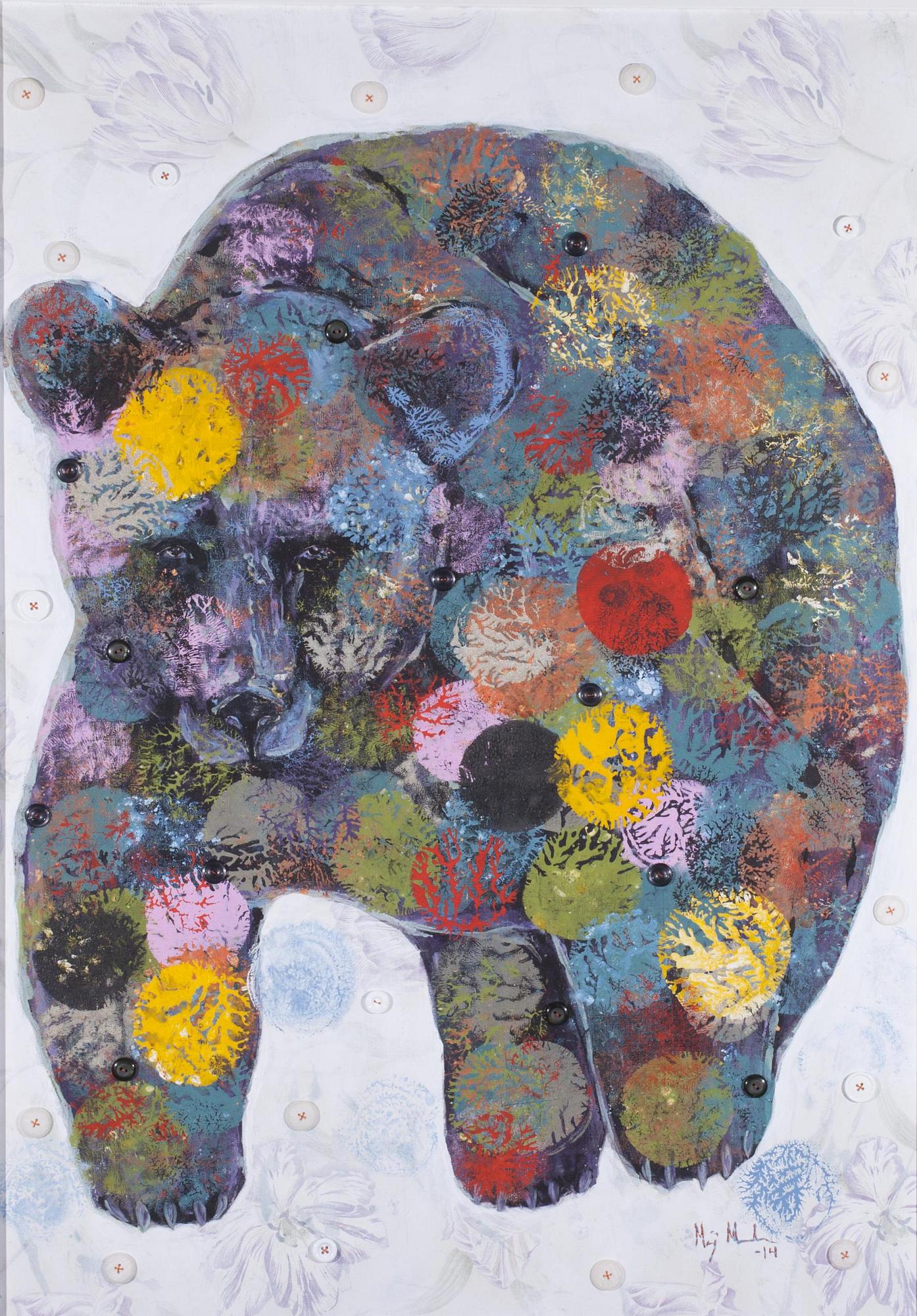 MIRJA MARSCH
Karhu, 2014. 
Blandteknik. 100x70 cm.