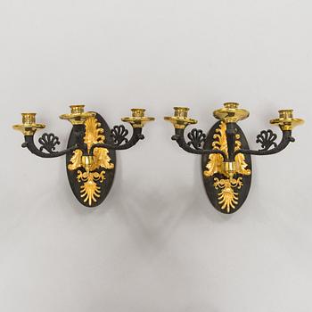 A pair of early 19th Century wall sconces.