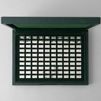 Franklin Mint, miniatures, 100 pcs, sterling silver, "The 100 Greatest Cars", 1975.