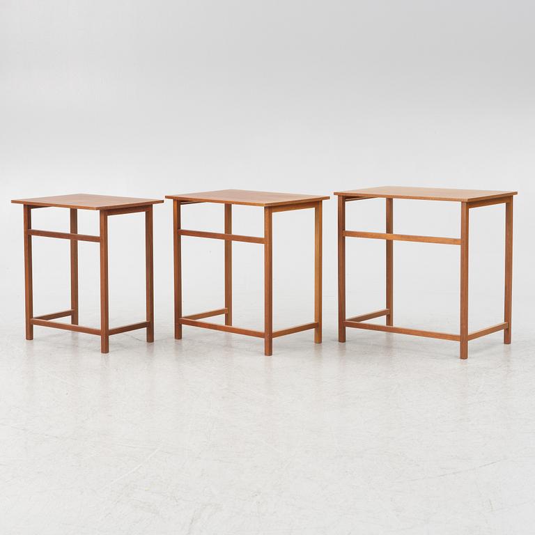 Josef Frank, three nesting tables, model 618, Svenskt Tenn, before 1985.